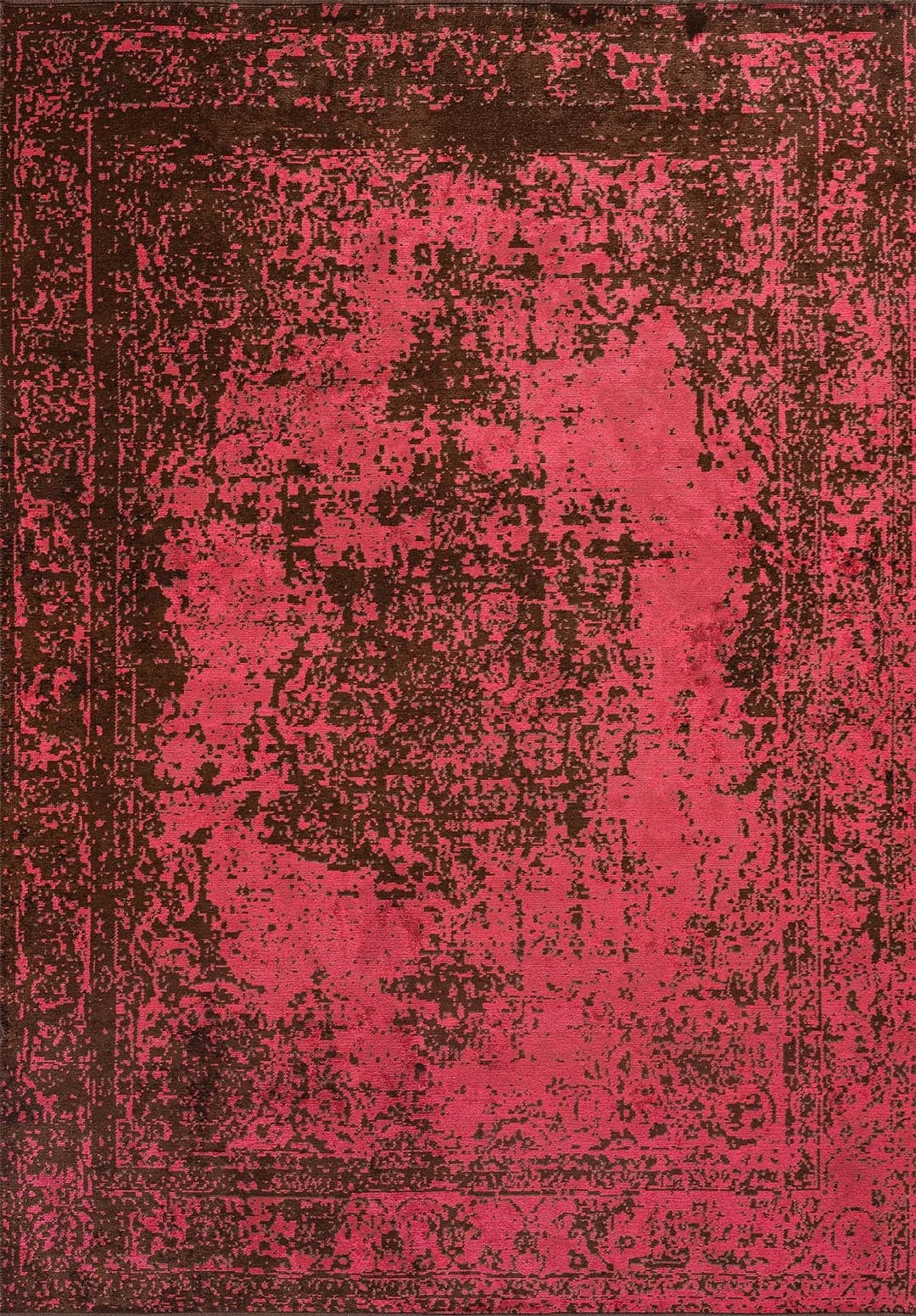 MEDALLION DARK BROWN - FUSCHIA RUG - 1