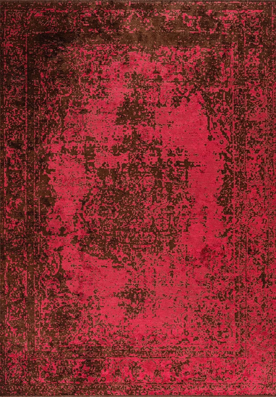 MEDALLION DARK BROWN - MAGENTA RUG - 1