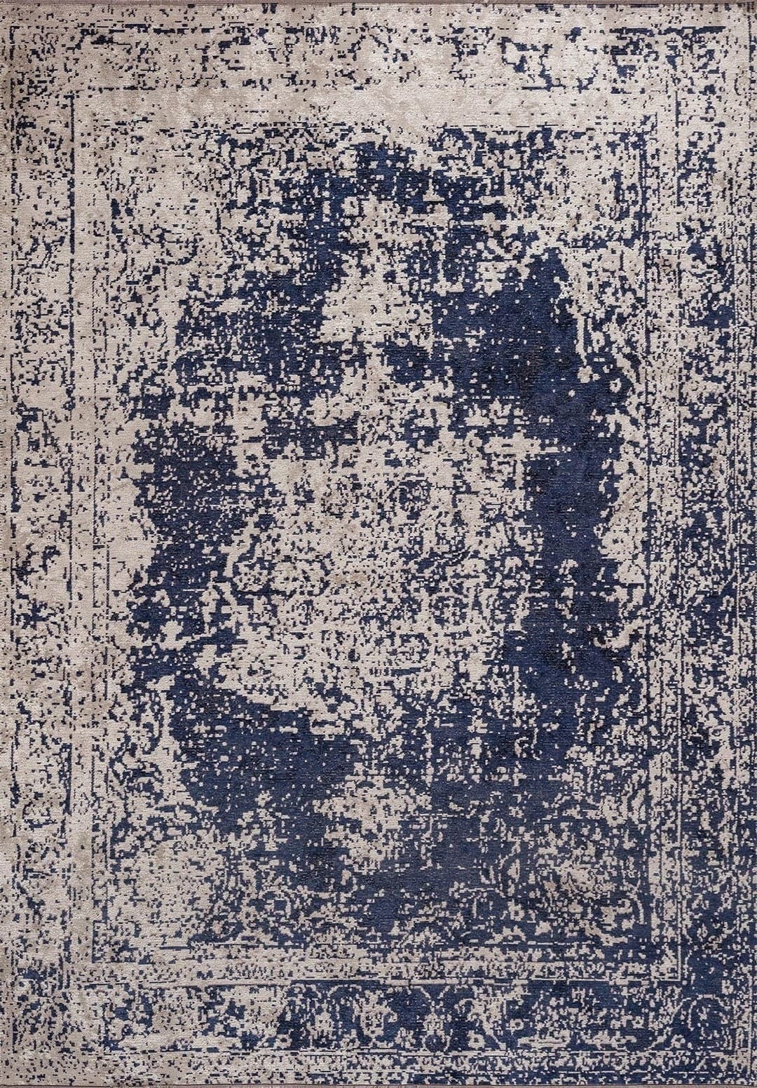 MEDALLION BEIGE - DARK NAVY RUG - 1