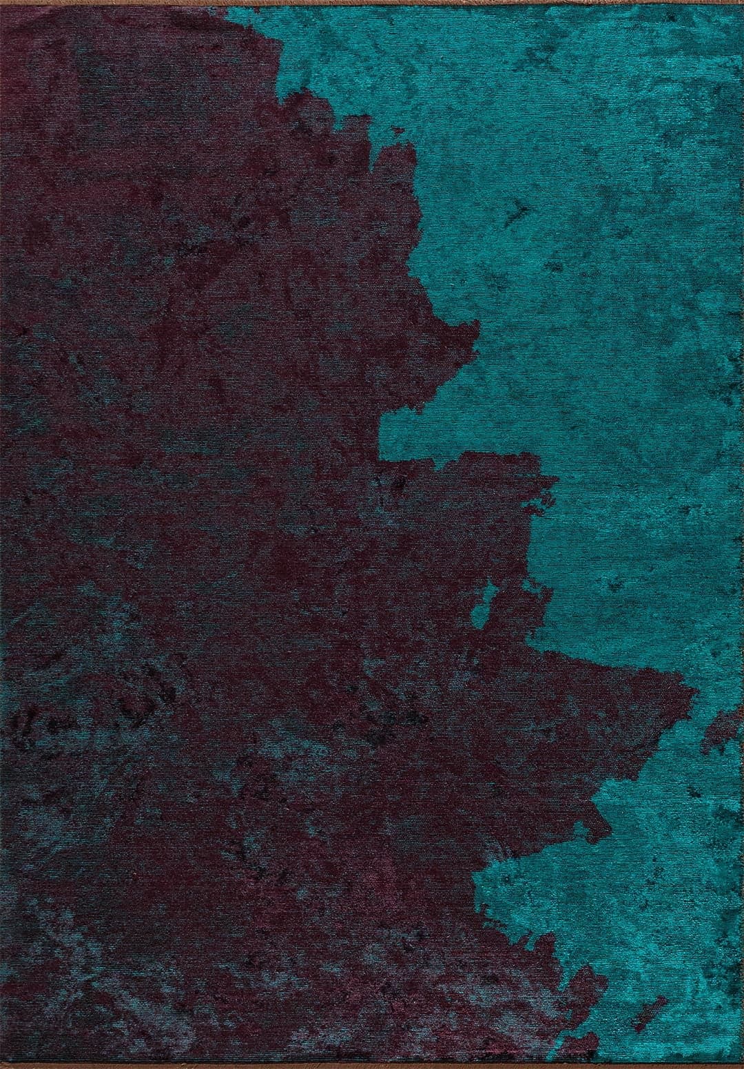 COAST DARK TURQUOISE - DARK BURGUNDY RUG - 1