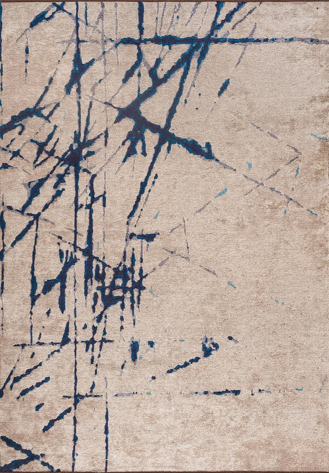 CRACK CREAM - CYAN - DARK NAVY RUG - 1