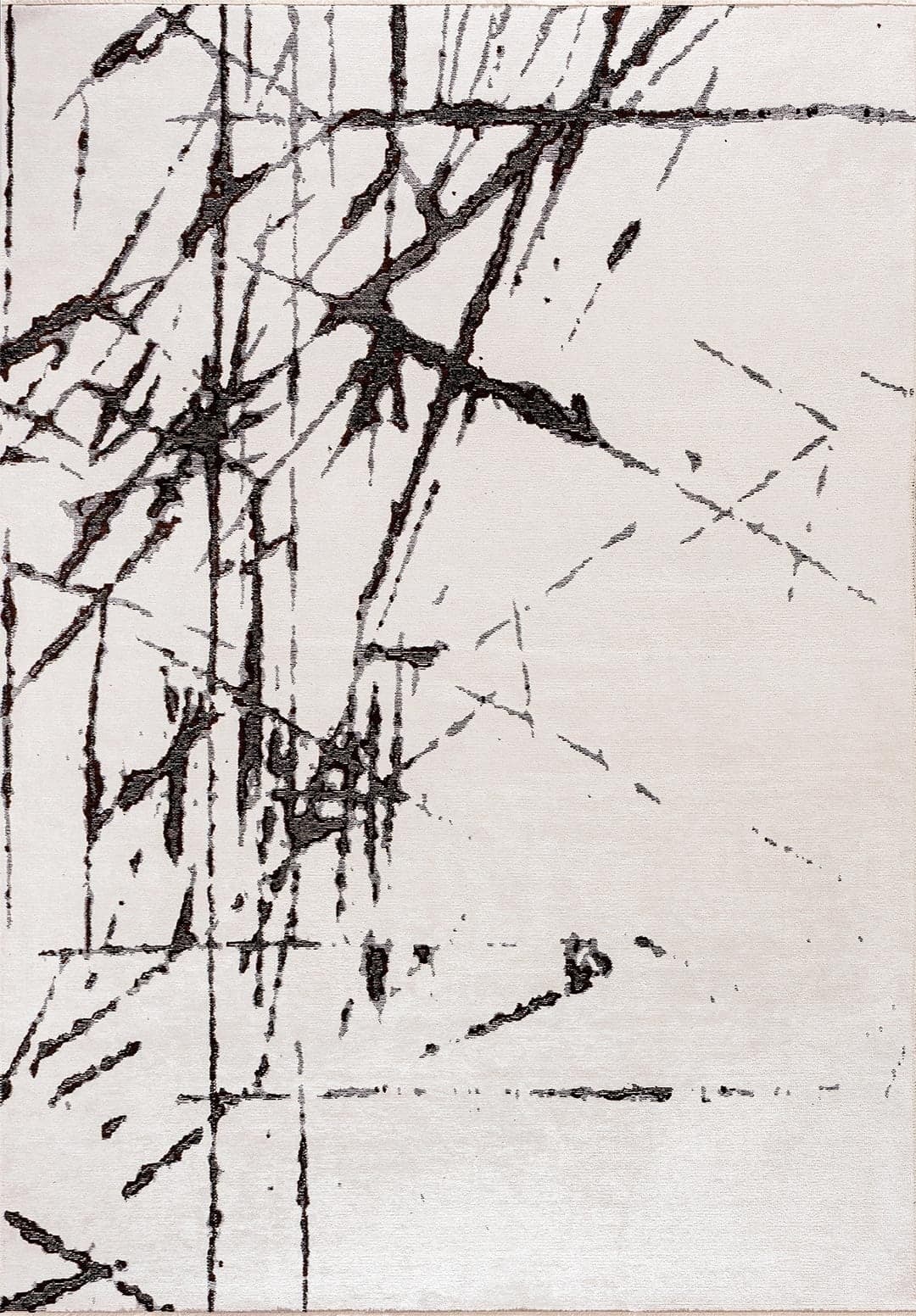 CRACK BLACK - DARK BROWN - WHITE RUG - 1
