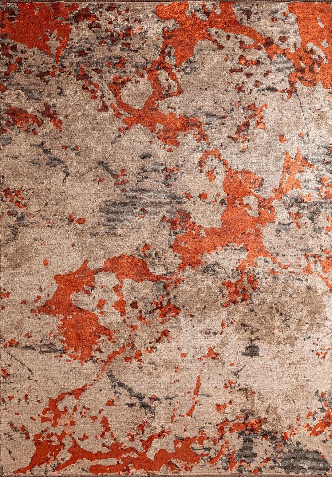 FLASH RUST - BLACK - DARK BEIGE RUG - 1
