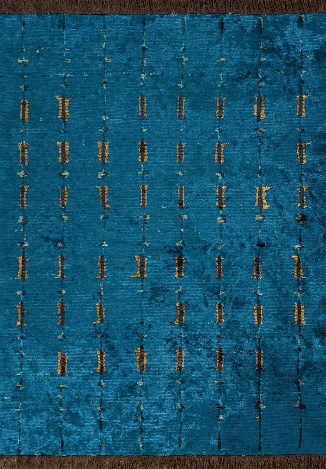 MAYA KIWI - DARK BROWN - CYAN RUG - 1