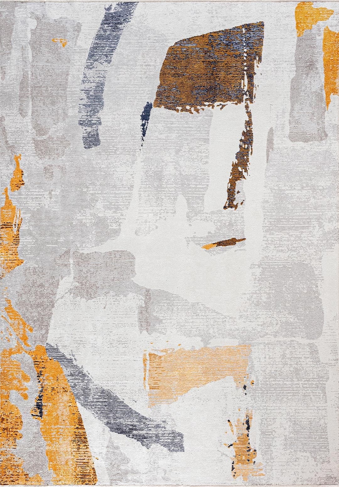 BLISS WHITE - GREY - MUSTARD - DARK NAVY RUG - 1
