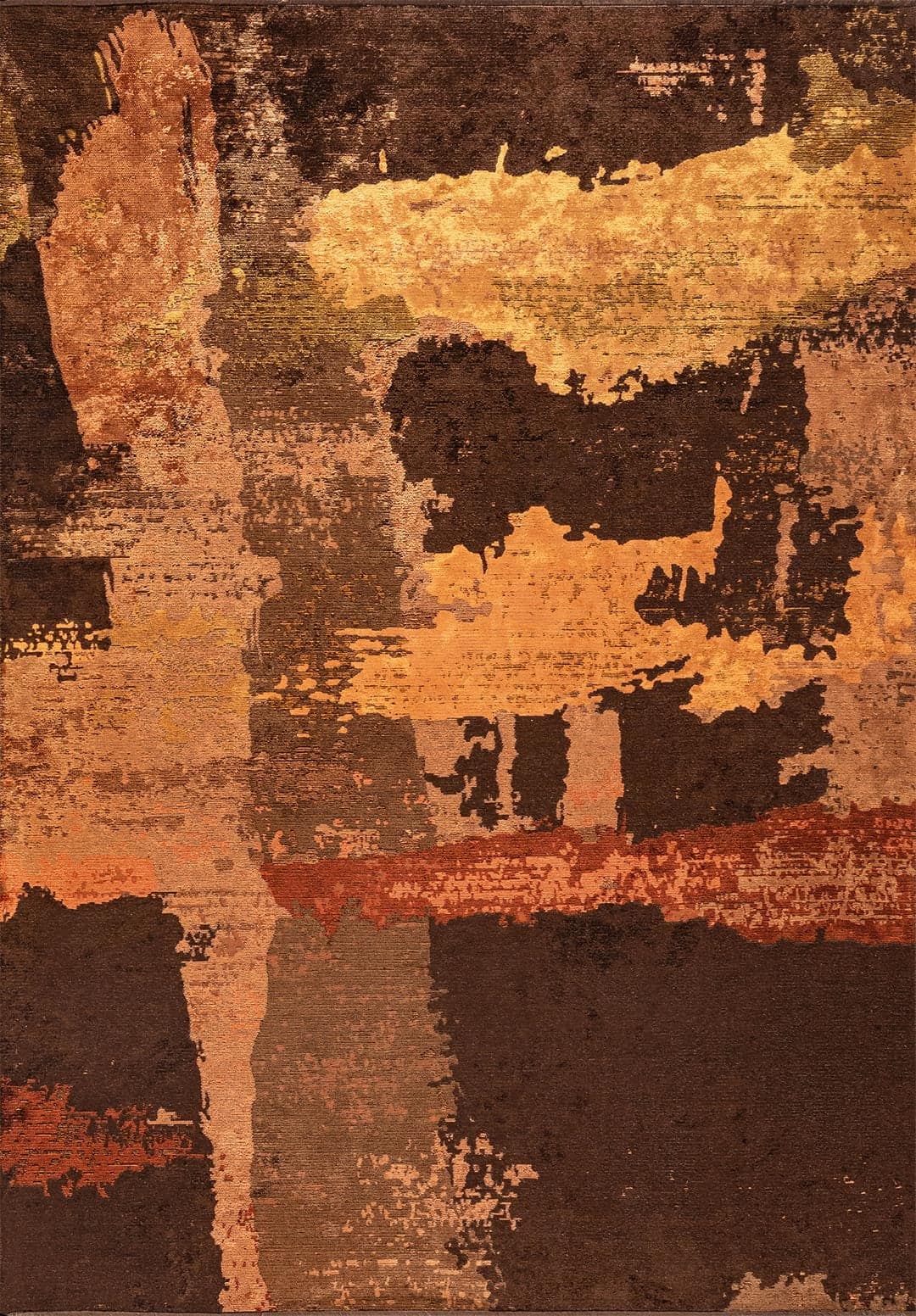 LUSH TERRA - CACAO - RUST - DARK BROWN - ORANGE - MUSTARD RUG - 1
