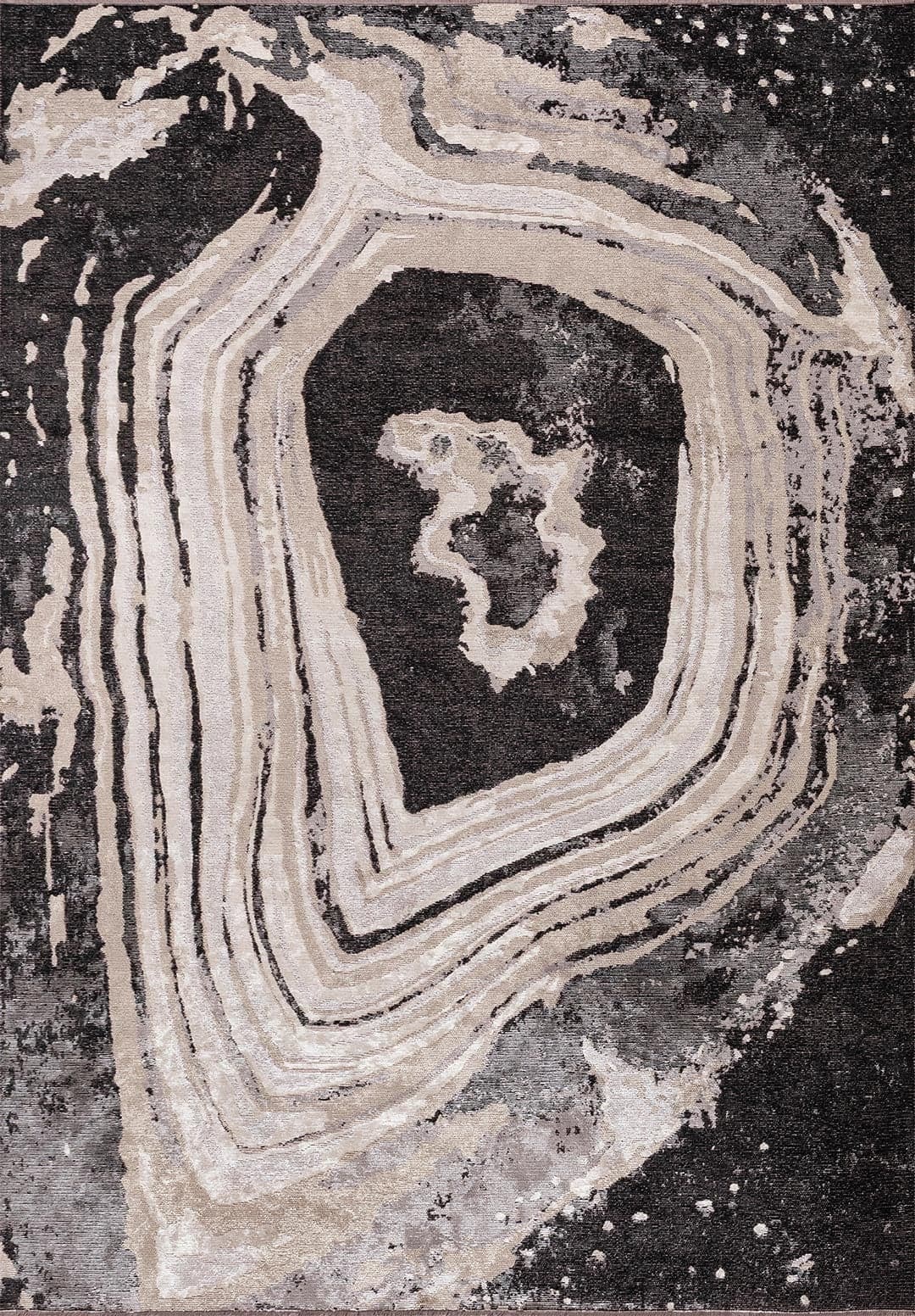 SMOKE BLACK - GREY - BEIGE - BONE RUG - 1