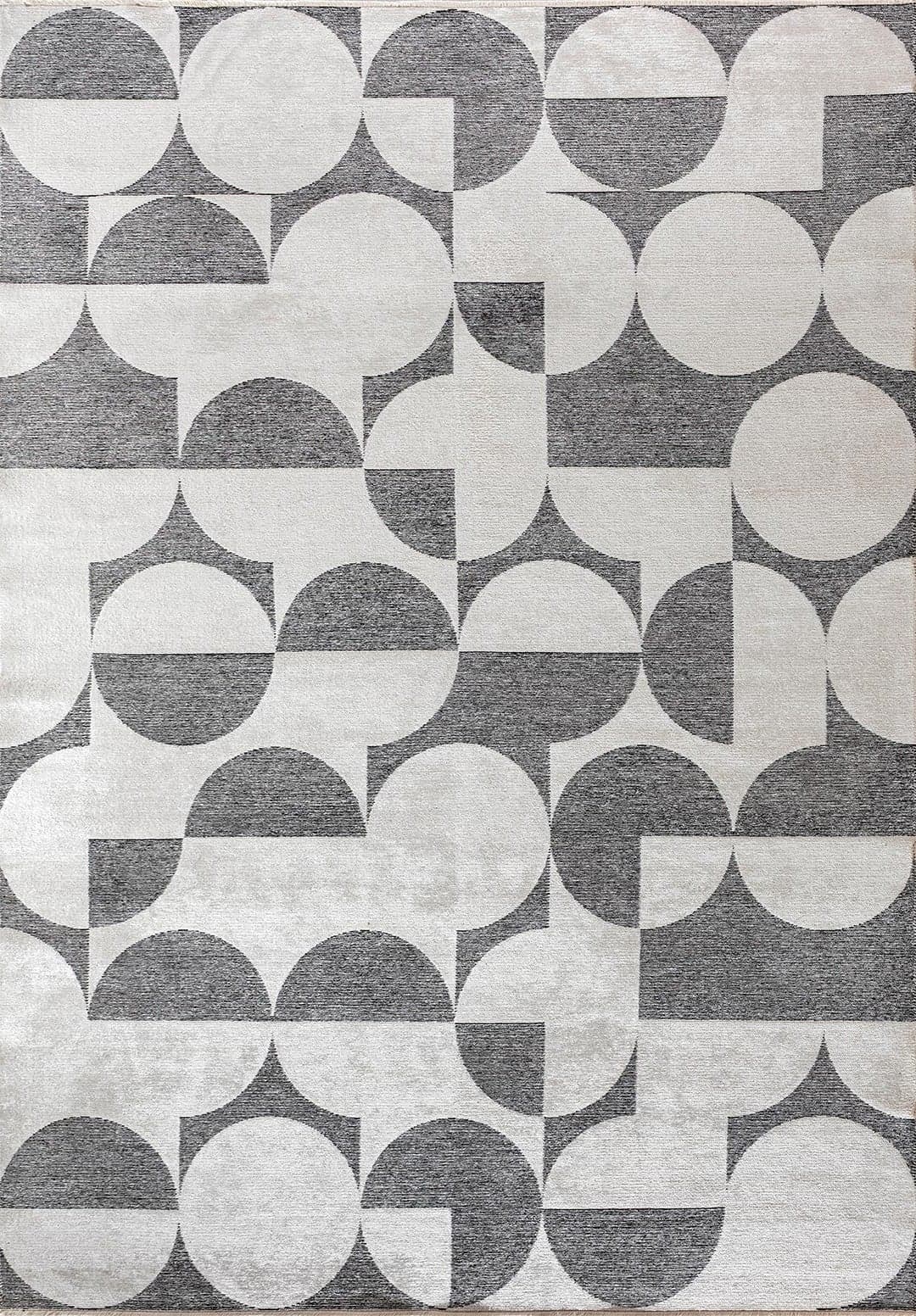 CIRCLE BLACK - WHITE RUG - 1