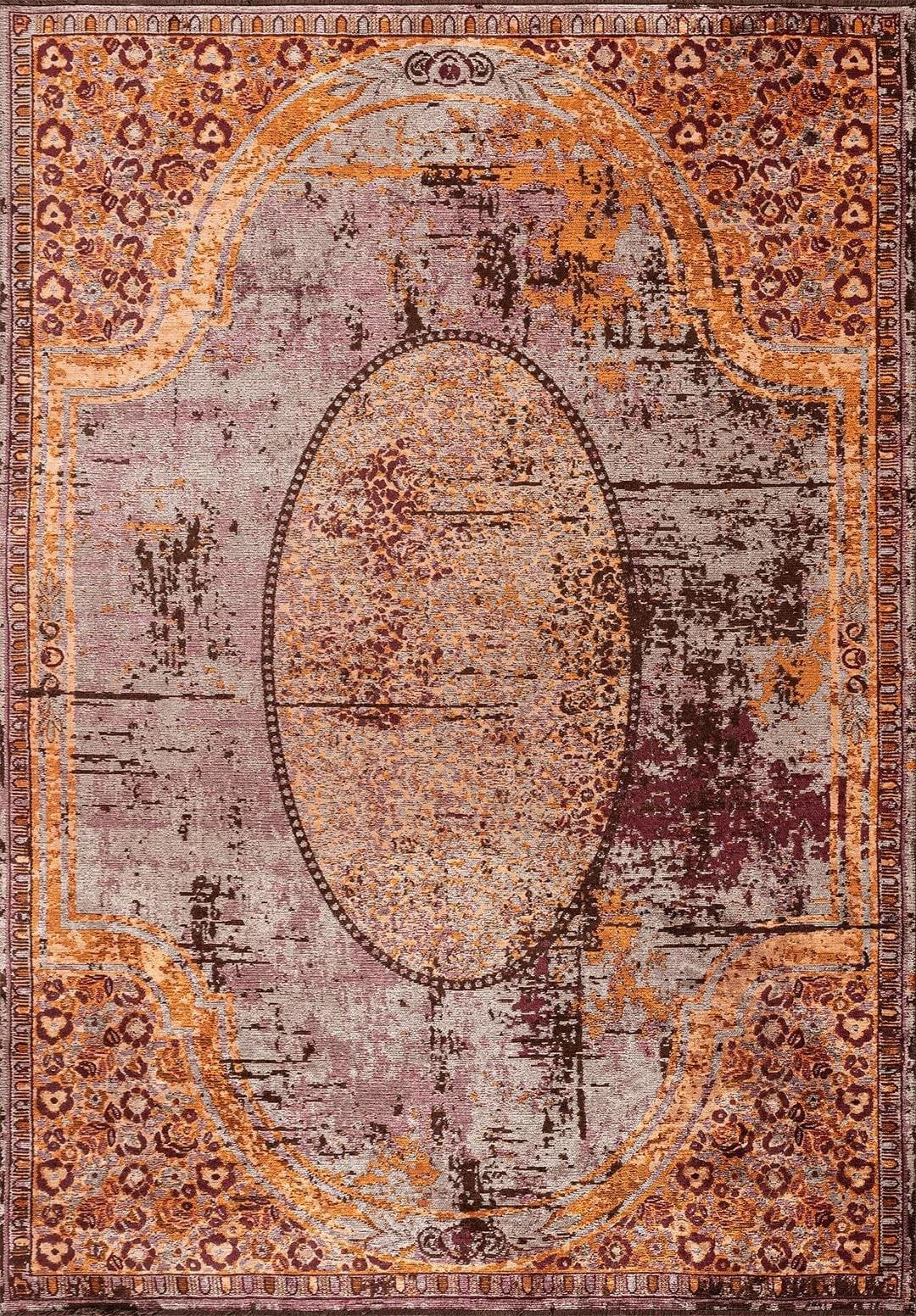 LEGACY CREAM - ORANGE - CHERRY - DARK BROWN RUG - 1