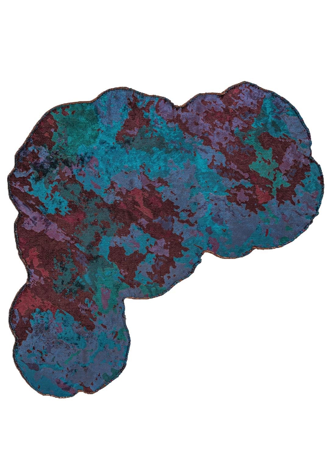 GAIA DARK BURGUNDY - CHERRY - NAVY BLUE - DARK TURQUOISE RUG - 1