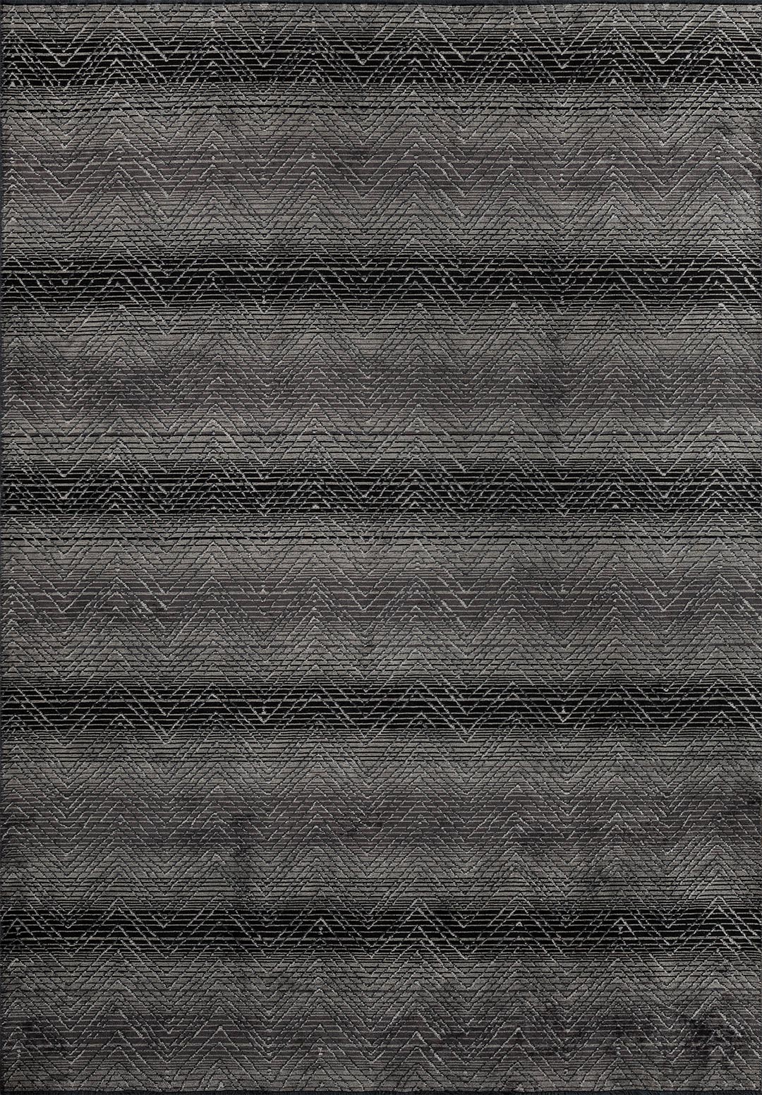 ZARAGOZA CHARCOAL - BLACK - GREY - LIGHT CREAM RUG - 1
