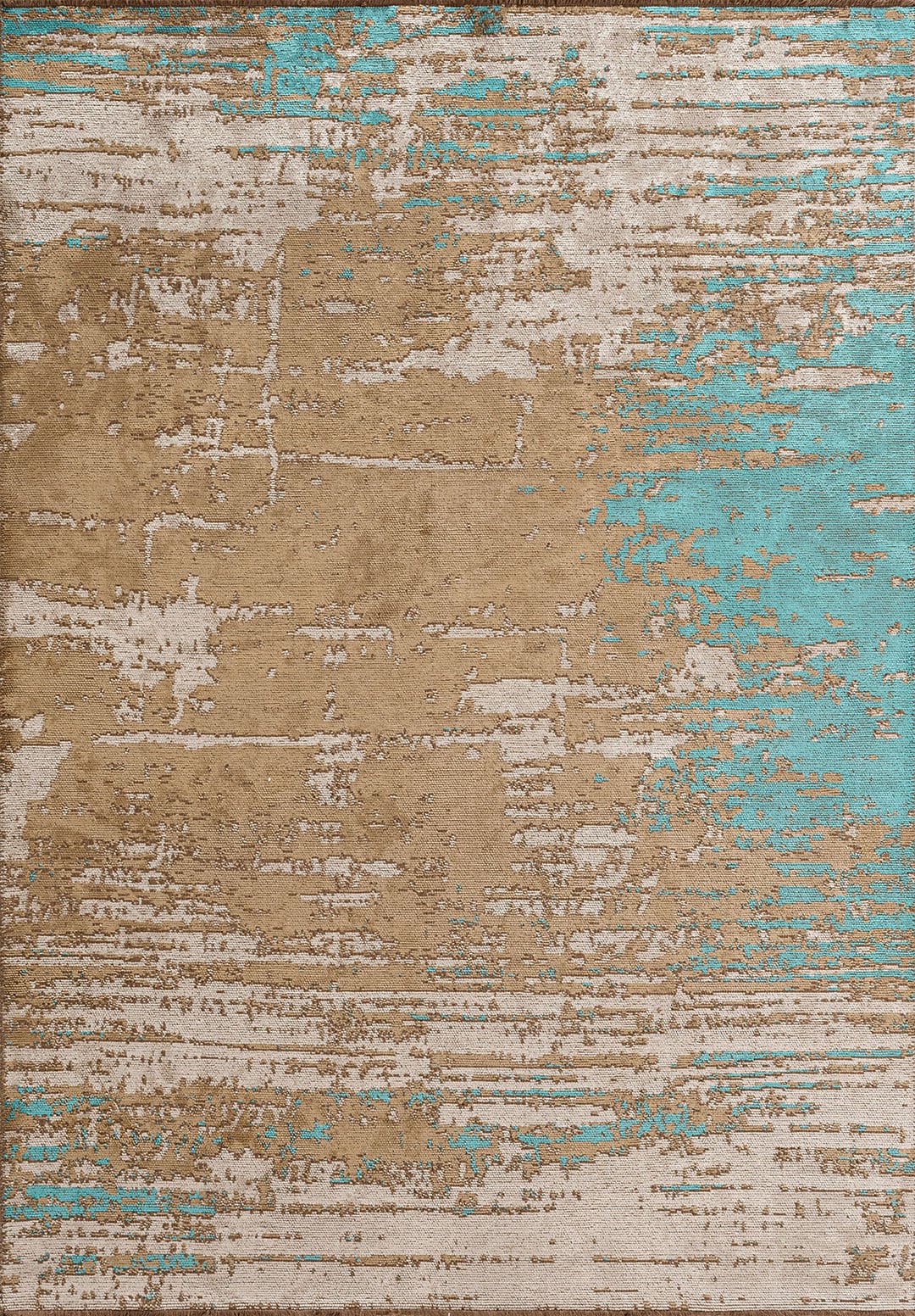 VOLOS TURQUOISE - DARK BEIGE - BONE RUG - 1