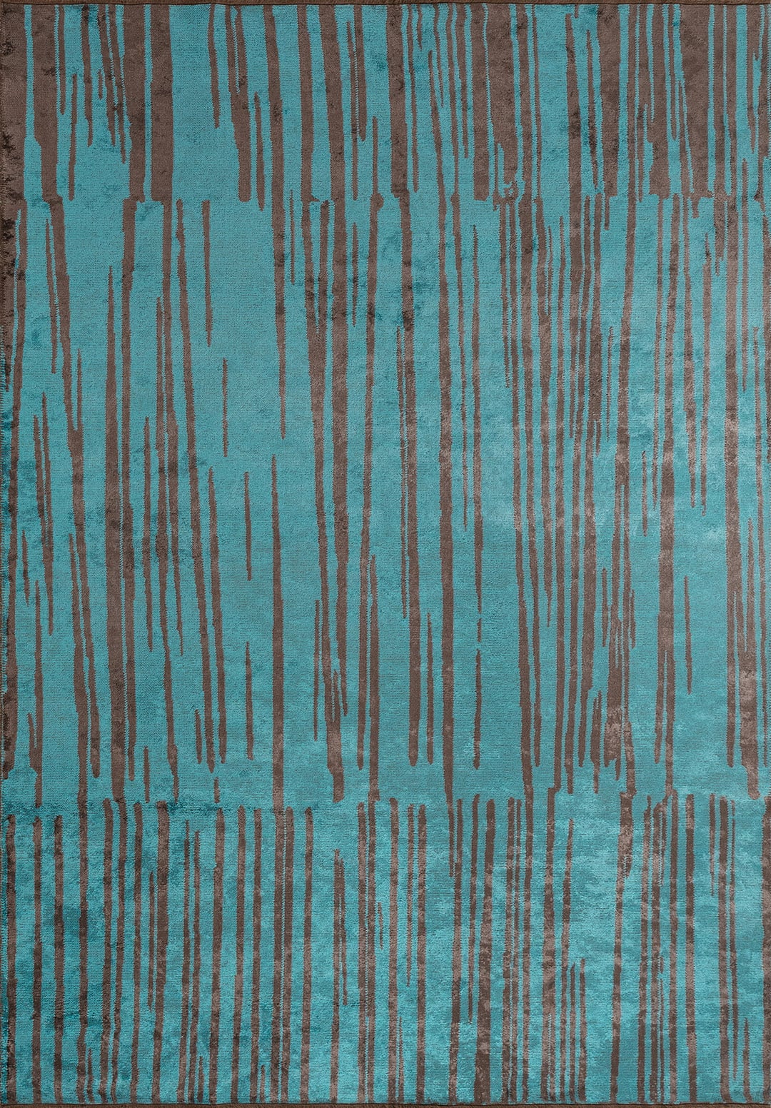 GRAVITY DARK MINK - TURQUOISE RUG - 1