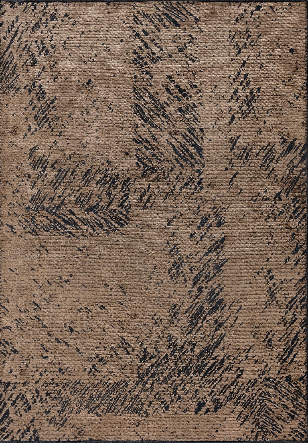 RUSTIC DARK BEIGE - MATTE BLACK RUG - 1