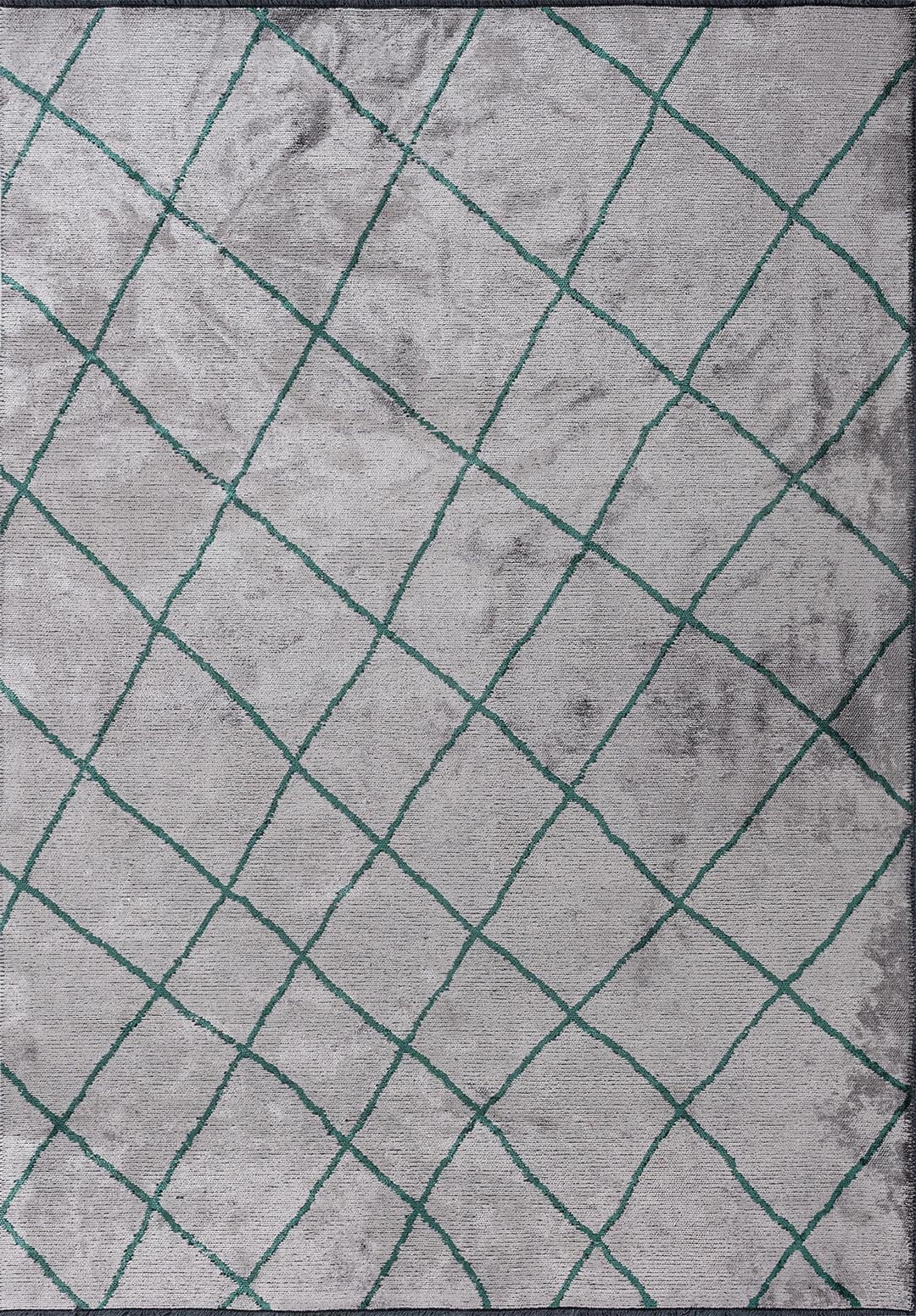 MOROCCAN DARK GREEN - LIGHT GREY RUG - 1