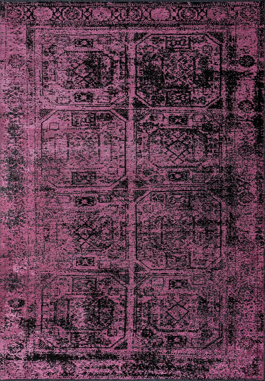 TILE BLACK - PINK RUG - 1