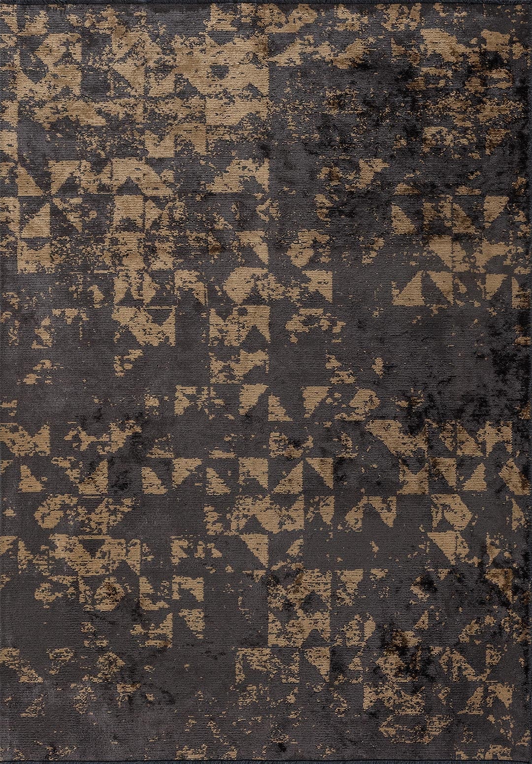 TRIANGLE CHARCOAL - LIGHT BROWN RUG - 1