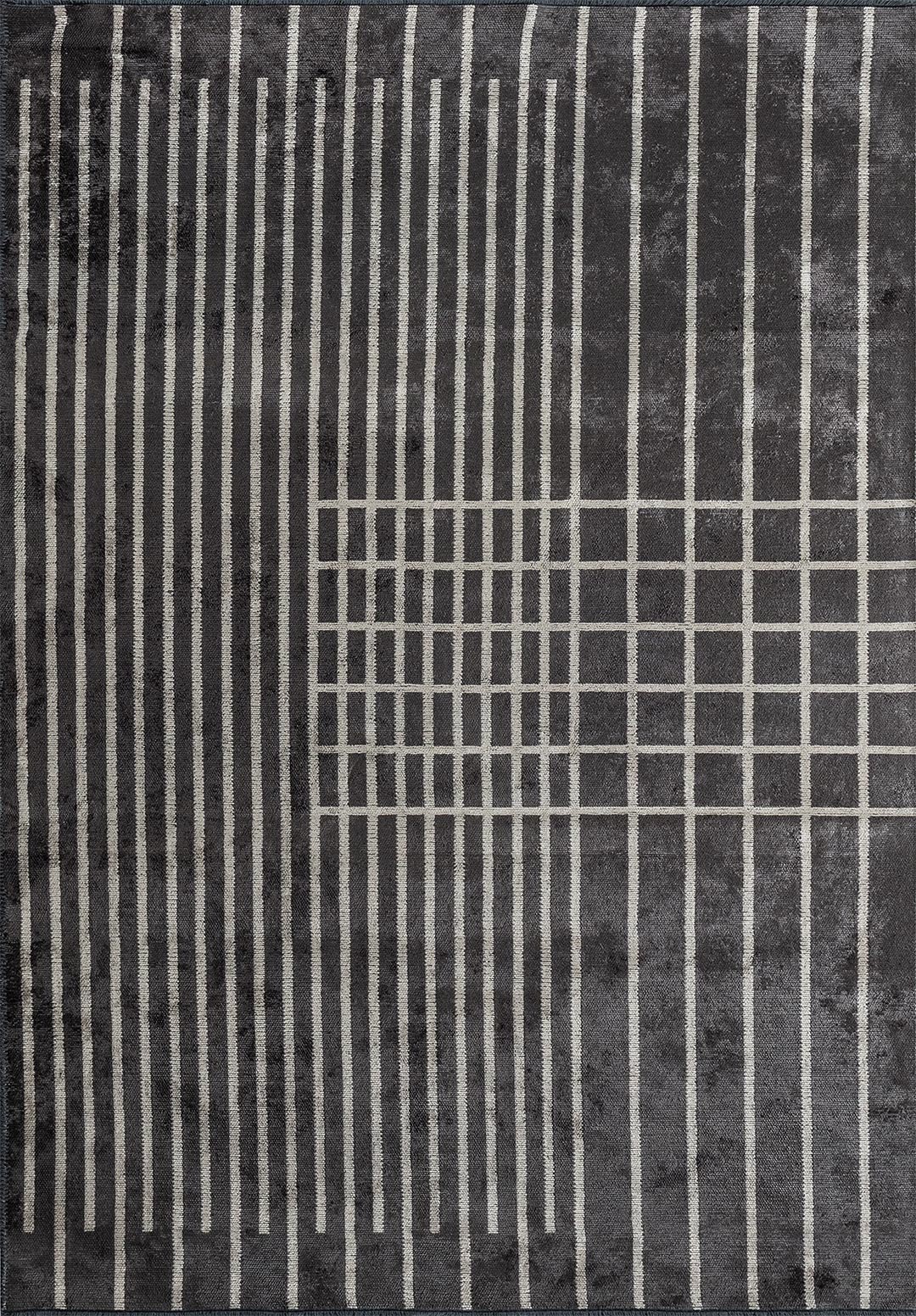 PLAID CHARCOAL - GREY RUG - 1