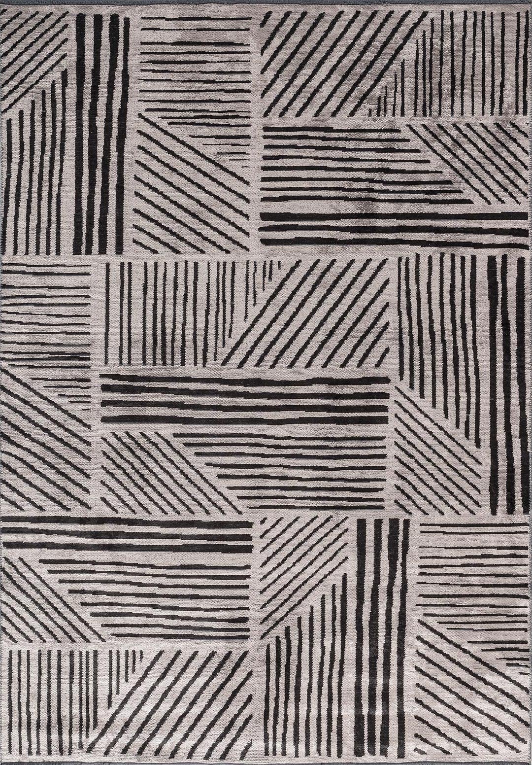FIELD BLACK - LIGHT GREY RUG - 1