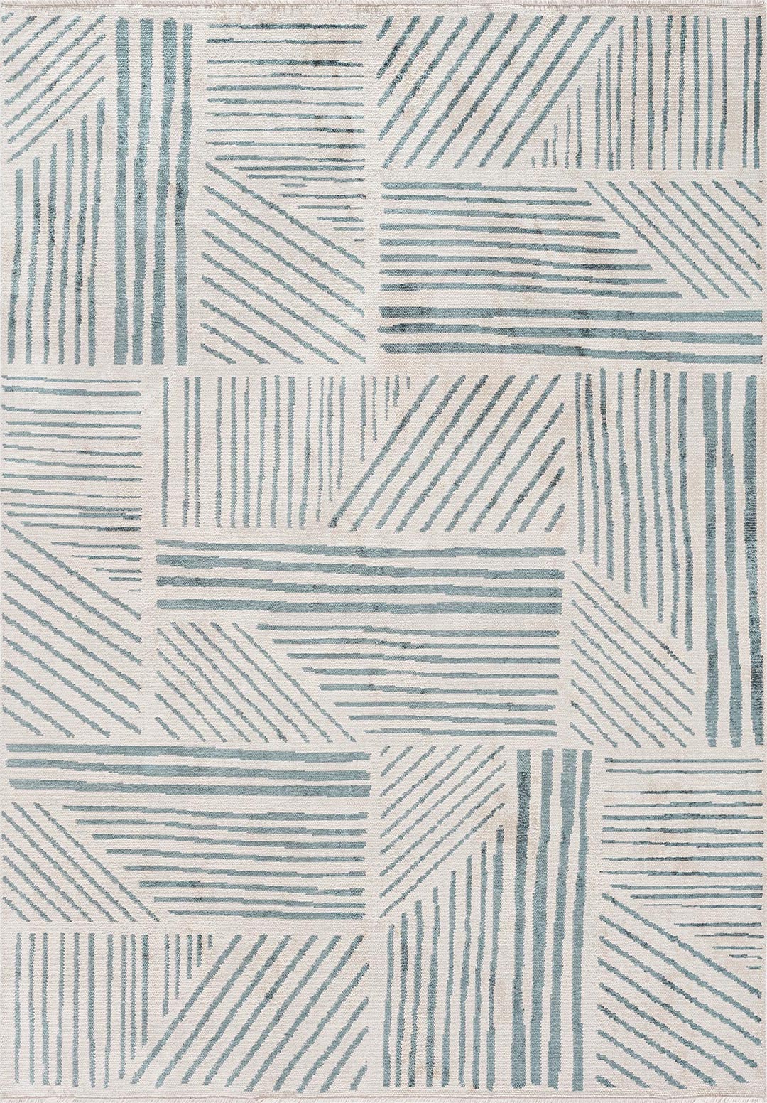 FIELD BLUE - ECRU RUG - 1