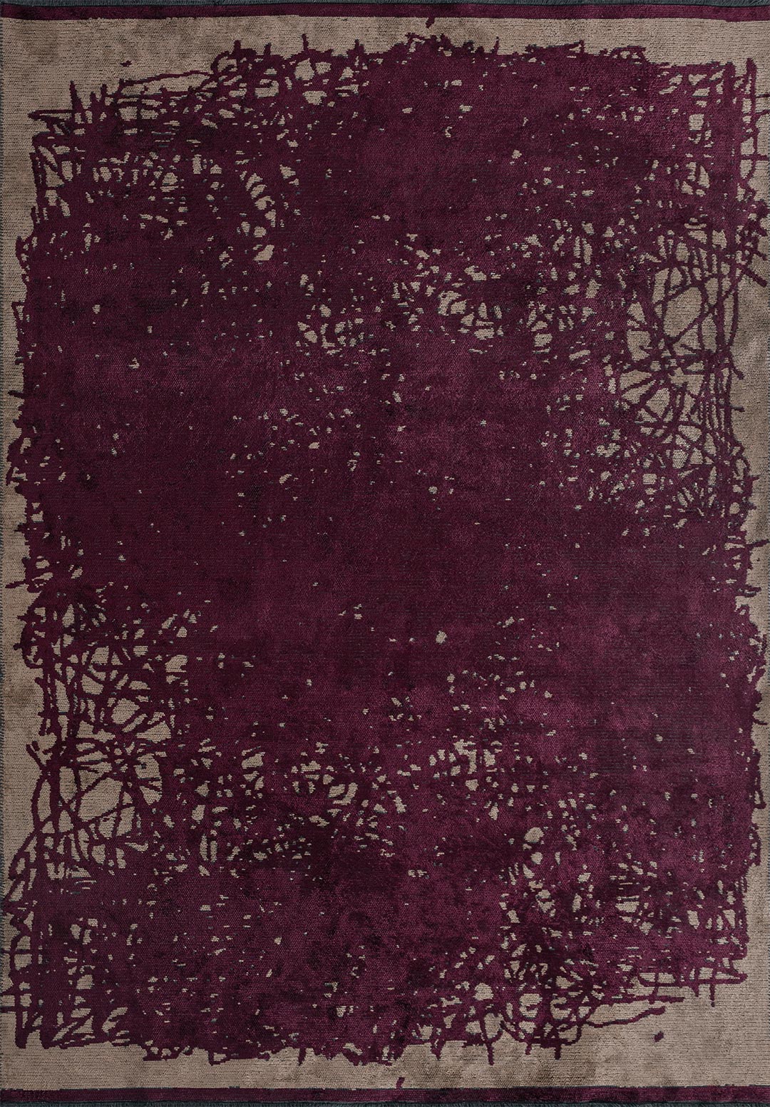 TANGLE DARK DAMSON - DARK BEIGE RUG - 1