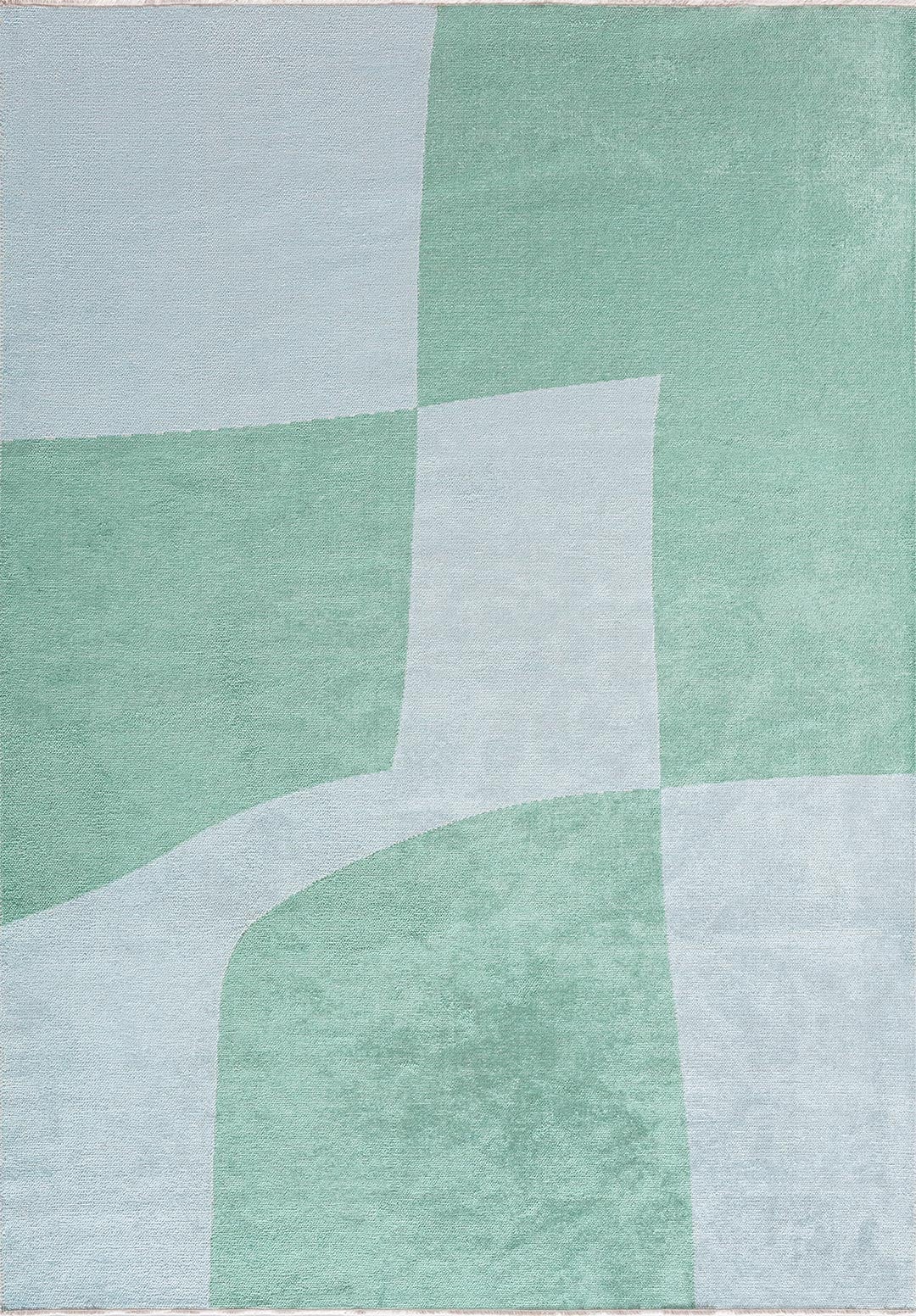 SKEW RIVER GREEN - ICE BLUE RUG - 1