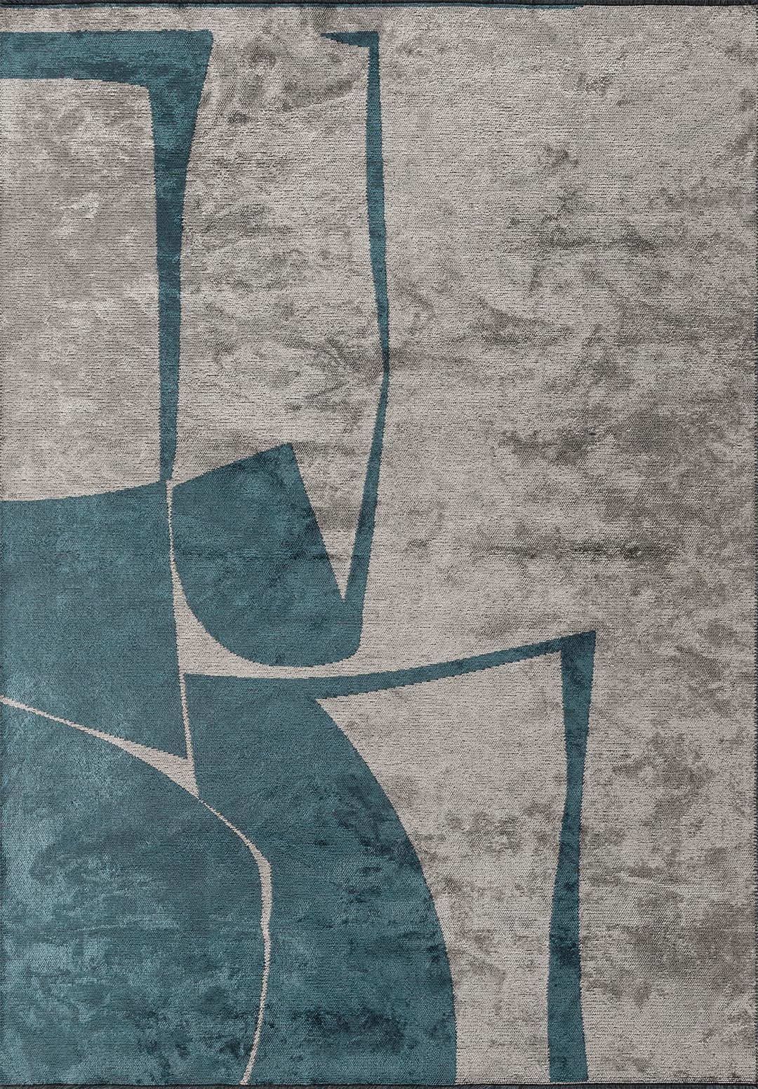 NOTES PETROL - CREAM RUG - 1