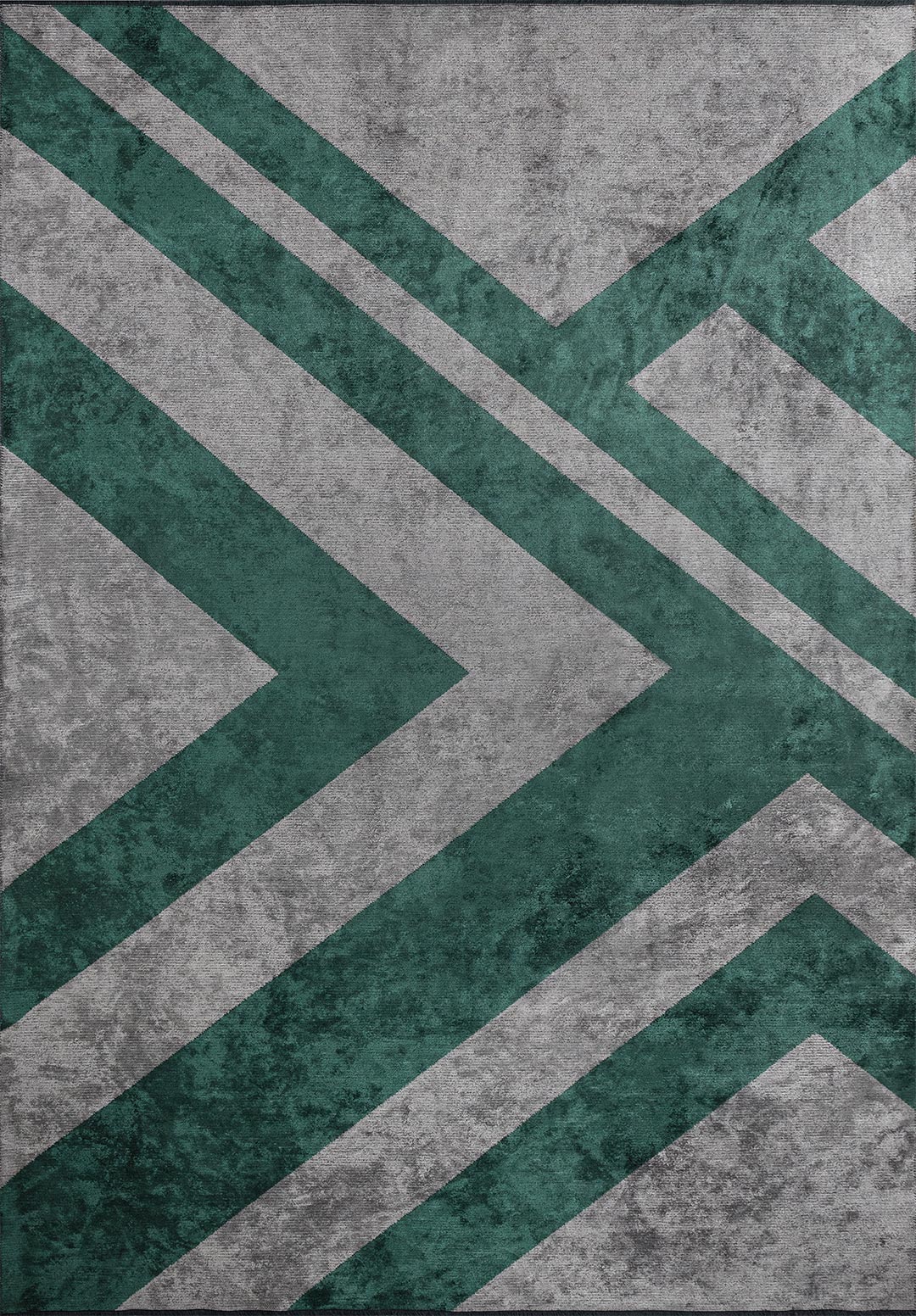 CORNER DARK GREEN - LIGHT GREY RUG - 1