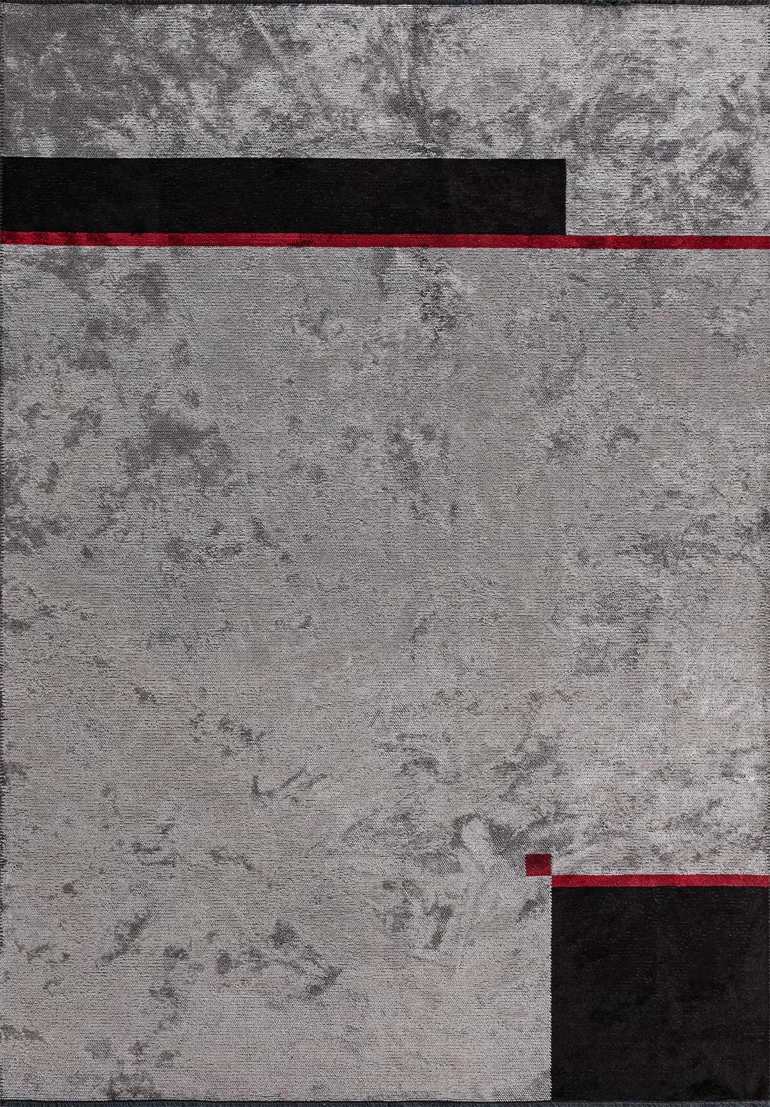 ZONE BLACK - RED - LIGHT GREY RUG - 1