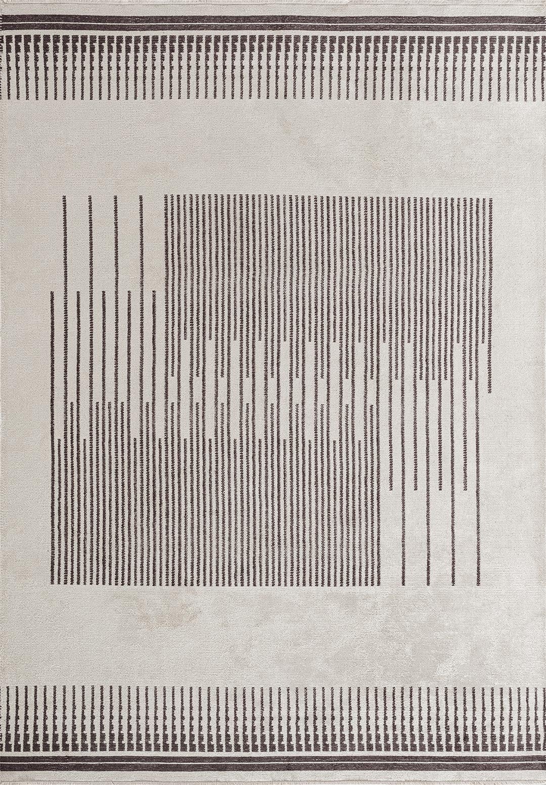 SPECTRUM CHARCOAL - ECRU RUG - 1