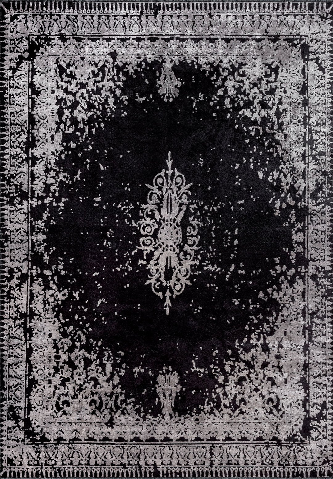TREASURE BLACK - LIGHT GREY RUG - 1