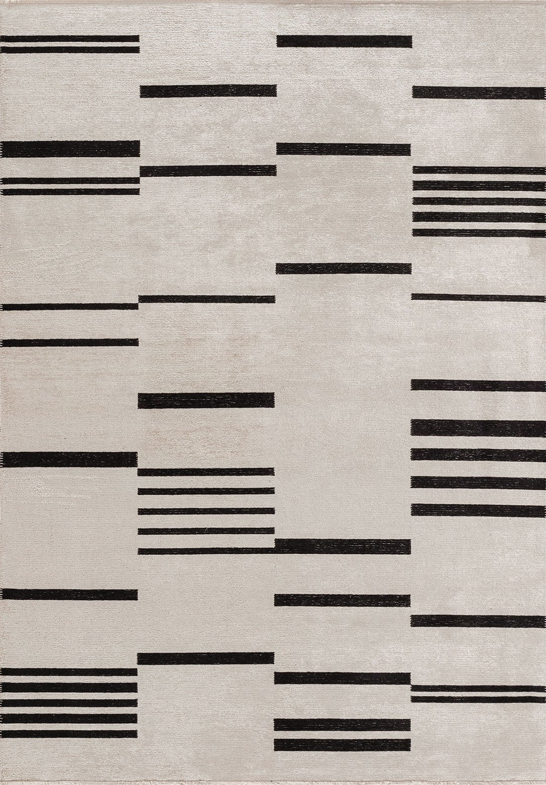 STEP BLACK - ECRU RUG - 1
