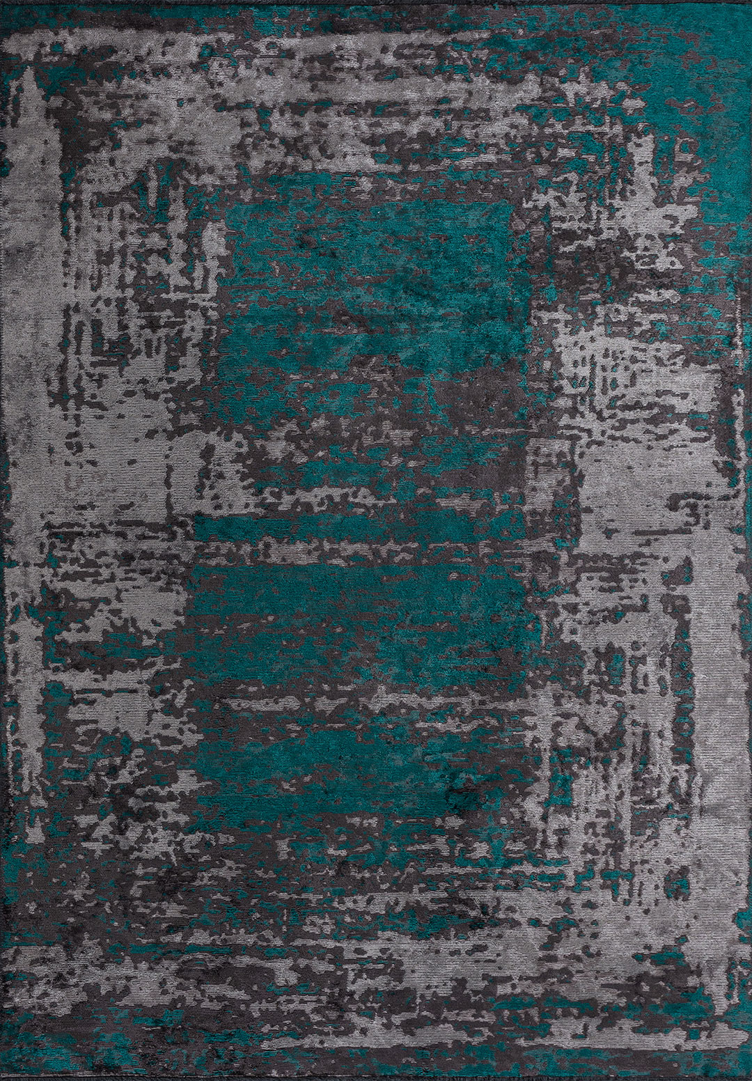 NEBULA DARK TURQUOISE - CHARCOAL - LIGHT GREY RUG - 1